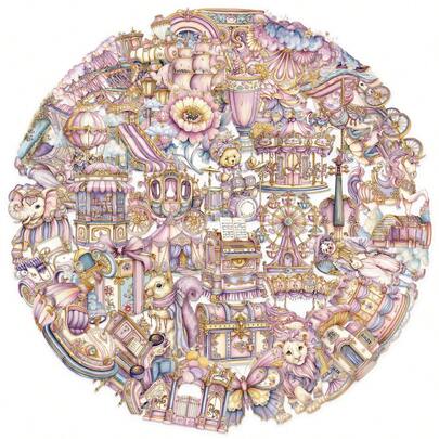 50枚 ファンタジーアミューズメントパークステッカー、クリエイティブグラフィティステッカー、オフィス用品、スマホ&パソコンステッカー、高品質、防水、クールなステッカー、楽しい、クラシックなギフトデコレーション、バリューパック、かわいいキャラクターステッカー