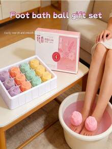 A 12-Piece Rose-Shaped Bath Salt Ball Gift Box, Bath Ball, Soaking Ball, Long-Lasting Fragrance, Suitable For Bathing Or Foot Bath, Bubble Bath Ball, Bath Set, Cleansing And Moisturizing, Is An Excellent Valentine's Day Gift, Friend Gift, And Women's Gift. - Pink - View 2