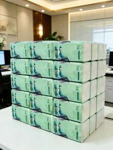 520张/包，1/8层柔软加厚面巾纸，男女通用洁面湿巾，干湿两用，适用于家居清洁、卸妆、桌面、厨房、旅行、节日礼品 - 有花紋 - 查看 4