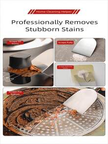 Multi-Purpose Stainless Steel Cleaning Scraper - Durable Kitchen Tool For Efficient Cooktop And Pan Cleaning, Ideal For Home, Bathroom, And Car Use, Kitchen Cleaning Supplies - Multicolor - View 8