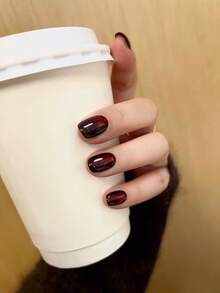 HEFENNA Deep Red Cat Eye Gel Nail Polish, Ruby Glass Bead Magnetic Cat Eye Nail Gel, UV Semi-Permanent Nail Polish DIY Nail Salon Gift(1pc) - Multicolor - View 4