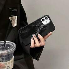 Dark Horse Pattern TPU Protective Case, Compatible With For Iphone 16 Pro Max/14/16 Plus/15/13 Pro/12/11 Business Edition, Stylish And Durable Shockproof Phone Cover.,Suitable For IPhone17 Air - 黑色 - 查看 5