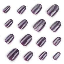 2026hot-Purple Eye Press On Nails - 24 Pcs Short Round False Nails, Magnetic Gel Nail Strips, Glitter Nails, Manicure Set, Valentine Party Nails, Her - JP3253 [Loại keo] - Xem 3