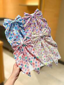 4/2个/1个女士彩色鸡蛋、胡萝卜、兔子印花蝴蝶结发夹，复活节发饰，甜美可爱风格，适合日常休闲佩戴、节日聚会、派对、复活节服装装饰、礼物 - 彩色 - 查看 9