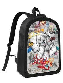 Kawss Kawaii Kaw  Anime Cartoon Men&AposLarge Capacity Backpack With Adjustable Shoulder Straps For Convenient Design, Waterproof And Scratch Resistant, Travel, And Commuting Backpacks - 黑色 - 查看 1
