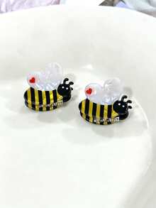 2 piezas Clips pequeños de insectos de acetato simulado lindos, Clips para el cabello de abeja y mariquita, Clips para el cabello y los laterales Accesorios para el cabello - Multicolor - Ver 6