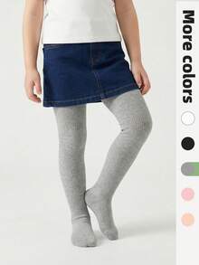 1条纯色简约款儿童连裤袜，适合搭配裙子外出穿着。女童连裤袜，儿童连裤袜，条纹和纯色打底裤。 - 彩色 - 查看 12