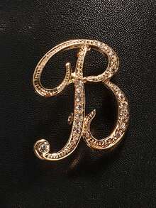 1Pc A-Z Letter Rhinestone Brooch – European Style Alloy Sparkly Pin, Elegant Versatile For Suits/Shirts/Coats/Dresses, Perfect Gift - Multicolor - View 5