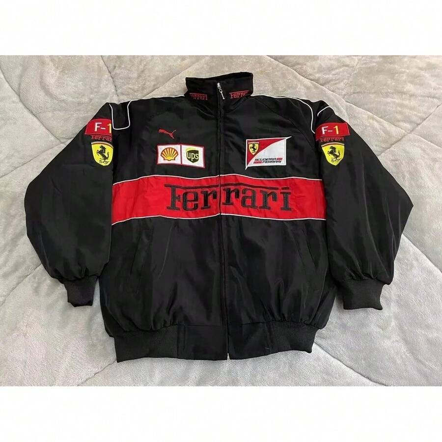 Unisex Adults  Racing Jacket Vintage Style F1  Jacket Mens Coat ⭐    UK - Black a - View 1