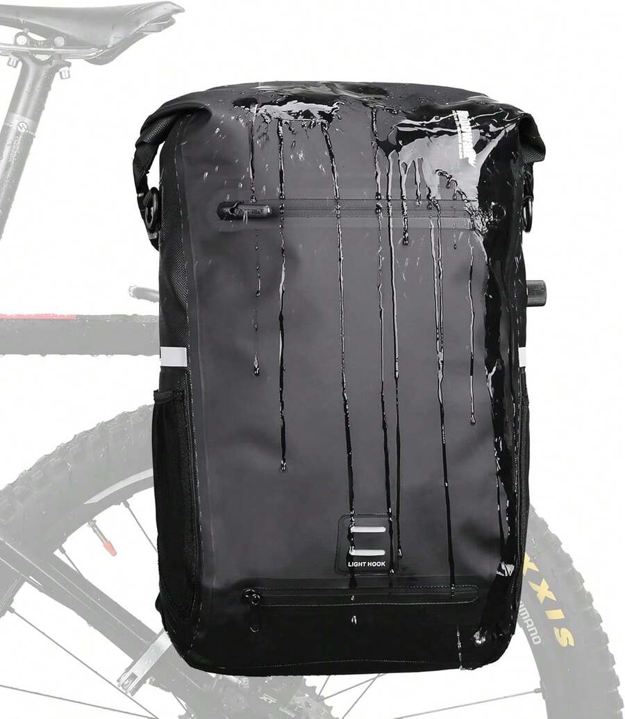 Rhinowalk Bike Pannier Bag Waterproof 22L Bicycle Rear Rack Trunk Bag For Cycling Bicycling Traveling Riding - Black - View 1
