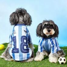 1件宠物狗/猫07#运动衫，黑色条纹字母印花休闲运动风舒适狗外套 - 黑色 - 查看 9