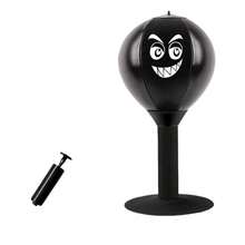 1个重型桌面拳击沙袋，带吸盘底座和充气拳击球，反应训练球，适合办公桌或健身房锻炼，耐用充气拳击沙袋，趣味同事礼物（无需螺丝）