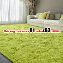 eluckya Plush And Thick Long-Pile Carpet, Super Soft And Comfortable Rug, Non-Slip Thick Pile Carpet, Suitable For Bedrooms, Living Rooms, Bathrooms, Dorm Rooms, Room Decor, Kitchen Essentials, Family Gatherings, Valentine's Day, Birthday Parties, Home Decor, Bedroom Decor. - 果綠色 - 查看 9