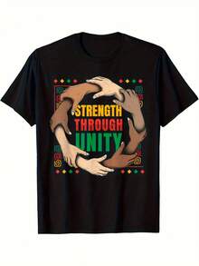 Camiseta de Juneteenth y Mes de la Historia Negra - Camiseta Gráfica de Orgullo Afroamericano, 100% Algodón Transpirable, Cuello Redondo para Hombres y Mujeres, Ajuste Casual Unisex, T de Unidad, Tela Súper Suave y Transpirable, Ropa Casual, Corta - Negro - Ver 7