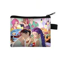 1pc HUNTRX/K-POP Chibi Print Coin Purse, Lightweight & Portable, PU Material, Zipper Closure, Coin/Card Storage, Student Daily/Fan Merchandise Accessory - Multicolor - View 9