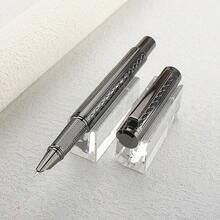 Luxury Matte Metallic Morandi Blue Ballpoint Pen, 0.38mm Tip, Ink Pen, Office Business Writing Gift