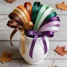 30 Yards 3/8 Inch Multi-Color Satin Ribbon, Bulk Colorful Satin Ribbon Rolls, Handmade Solid Double-Sided Satin Ribbon For Shower, Birthday, Wedding, Gift Wrapping - Multicolor - View 11