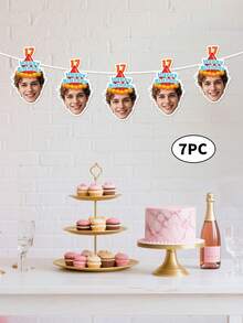 7pcs Custom Face Photo Banner,Happy Birthday Banner, Customize Photo And Text,Personalized 30th, 40th, 50th, 60th Birthday Gift For Him,Couple Gift,Unforgettable Gratitude Gift For Celebrating Special Days - متعدد الألوان - مشاهدة 17