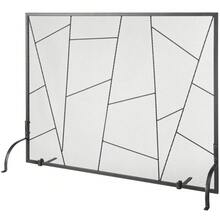 Fireplace Screen Single Panel, Sturdy Iron Mesh Fireplace Screen, 35.6"(L) X28.4"(H) Spark Guard Cover, Simple Installation, Free Standing Fire Fence Grate For Living Room Home Decor Modern - Structured Black - View 8