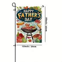 1pc Happy Father's Day Garden Flag, Double-Sided BBQ And Tropical Design, Durable Polyester, Sleeve Design, Outdoor Yard Decor, Porch Decor, No Flagpole, Ideal Gift For Dad - Multicolor - View 5