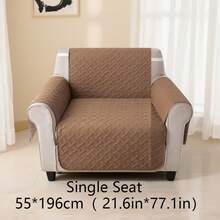 1 pieza Funda de sofá, fácil de limpiar, protector de sofá amigable con las mascotas, diseño acolchado de diamante, se ajusta a 1/2/3 plazas, transpirable para todas las estaciones, funda moderna de sofá con bolsillos laterales - Caqui - Ver 13