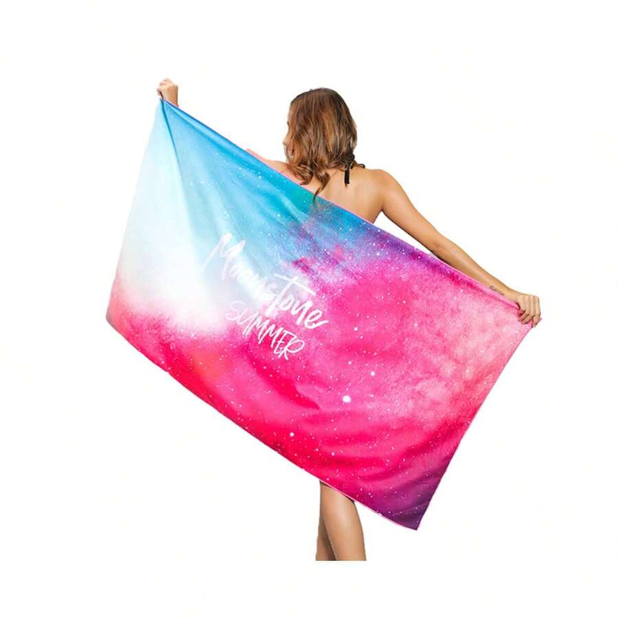 Aimall Sand Free XL Beach Towel + Bag Quick Dry Microfibre Compact Light Swimming AU - Colorful Starry Sky - View 1