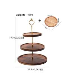 2-Tier & 3-Tier Cake Display Stand, European Style Dessert Display Rack, Wooden Biscuit & Food Exhibition Shelf For Birthday Party - Multicolor - View 10