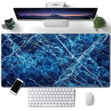 وسادة فأرة مقاس كبير بتصميم شريطي أزرق وأبيض، ذات سطح معالج بتقنية الميكرو، قاعدة مطاطية سميكة مانعة للانزلاق، هدية مثالية لديكور المكتب والألعاب والكمبيوتر المحمول وسطح الكتابة - متعدد الألوان - مشاهدة 1