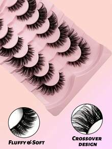 7对浓密蓬松D卷假睫毛套装，新手友好，可重复使用，易于佩戴，旅行必备，随时随地轻松补妆，情人节礼物，完美适用于派对妆容、约会之夜、日常通勤和舞台妆容，是送给女性和美妆爱好者的绝佳礼物。 - 眼尾拉長款 - 查看 3