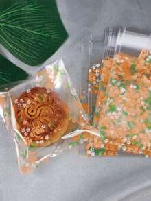 100pcs Rose Baking Packaging Bags, Cookie Bags, Handmade Soap Packaging Bags, Self-Sealing Plastic Bags - Multicolor - View 2