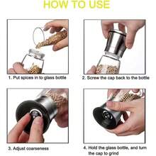 多功能不锈钢研磨器，胡椒研磨器，胡椒盐研磨器，手动研磨器 - 彩色 - 查看 8