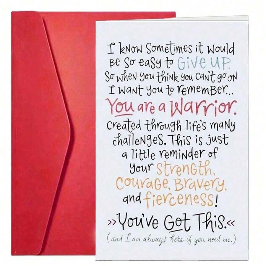 1PC Inspirational Warrior Card Motivational Quote With You Are A Warrior Design Perfect For Office Home Gift Giving Daily Inspiration Strength Reminder Office Motivation Warrior Theme Durable Card Warrior Gifts Christmas Birthday Thank You Invitation Wedding Party Celebration Card Perfect For All Occasions As Greeting Card Birthday Card Christmas Card Thank You Card Invitation Card Wedding Card With Red Envelope - Nhiều màu - Xem 1
