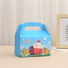 20/10pcs/4pcs Optional Easter Themed Gift Packaging Paper Box Set With Window Rabbit Egg Design, Party Favor Small Gifts, Paper Material With Handle, Includes Easter Card And String, Holiday Party Gift Packaging Box, Birthday Party, Baby Shower, School - Multicolor - View 6
