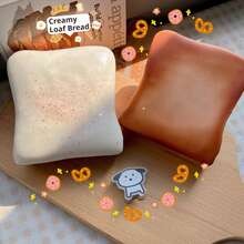 1pc Super Soft Cream Toast Squeeze Toy - Adult Slow Rebound Stress Relief Toy (Best Seller) - Multicolor - View 3
