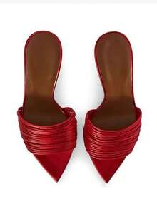 Women's New Open Toe Sandals, Strap Buckle Leopard Print High Heels, Sexy 10CM Super High Heel Sandals, Spring/Summer - Red - View 3