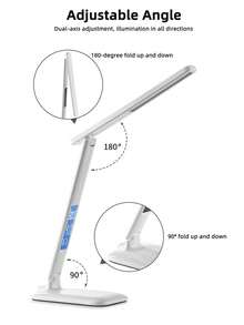 Đèn bàn tối giản sạc không dây 5W với chức năng hiển thị lịch và hẹn giờ 45 phút, phù hợp cho học sinh và người lớn (Chỉ hỗ trợ sạc không dây cho các thiết bị có khả năng sạc không dây) - trắng - Xem 8