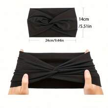 4pcs/Set New Style Wide Solid Color Headbands For Women, Crossed Knot Design, Suitable For Sports, Yoga, And Fashion Girls' Headwraps Casual,Gym Hair Band Turban Headband Sweatband, School Stuff, College Fall Winter Hair Accessories For Women For Vacation Outfits Woman Elegant Scarf Women Bandanas S - Multicolor - View 8