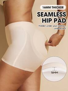 1pc Women Seamless Shapewear With Padded Bust, Waist Trainer, Butt Lifter, Suitable For Christmas Dress, Bodysuit, Leggings, Panties, Waist Cincher, Butt Enhancer - Apricot - View 2