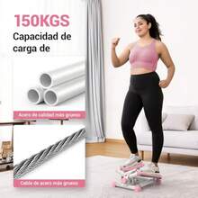 bicicleta para hacer ejercicioMERACH Esdora 2 en 1 Mini Stepper Esdora para Ejercicio En Casa con Giro Capacidad 150KG Equipo De Ejercicio Stepper con Banda De Resistencia para Entrenamiento Body - Rosa - Ver 7