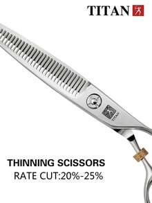 TITAN HIRLD TITAN Professional Hair Cutting Scissors, 6 Inch 440C Japanese Steel Shears, Includes 2 Finger Rings, 1 Adjustment Plate, 1 Comb, 1 Cleaning Cloth - Silver - View 8