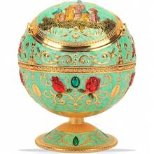 Windproof Ashtray With Lid Metal Portable Cigarettes Ashtrays For Outdoors Indoors Hand Stamped Pattern Smoking Ashtray Fancy Gift For Men Women