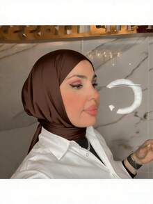 全新纯色百搭雪纺单扣头巾披肩围巾女士旅行配饰 - 多色 - 查看 17