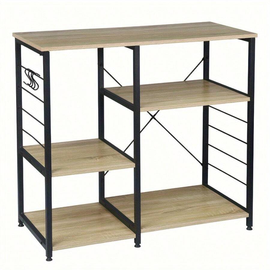 Baker's Racks - ブラック + ライトウッドグレイン - チェックする 1