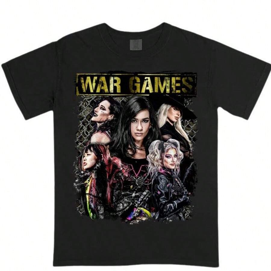 War Games Shirt, AJLee Shirt, Alexa Bliss Tee, Rhea Ripley Shirt, Iyo Sky Tee, Charlotte Flair T-Shirt, Full Colors, Full Sizes, For Men, For Women - 黑色 - 查看 1