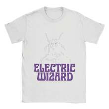 Camiseta Electric Wizard para hombres, metal progresivo, camisetas de algodón puro, cuello redondo, manga corta, ropa de fiesta - Blanco - Ver 1