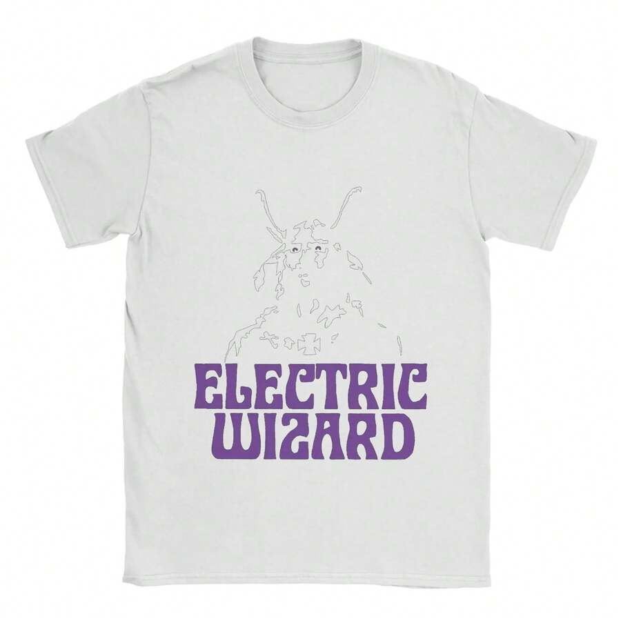 Camiseta Electric Wizard para hombres, metal progresivo, camisetas de algodón puro, cuello redondo, manga corta, ropa de fiesta - Blanco - Ver 1
