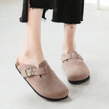 Men's And Women's Suede Clogs Leather Mules Cork Footbed Sandals Potato Shoes With Arch Support, Sandals - 卡其色 - 查看 8