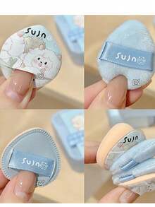 Sujn Little Lamb Meow Meow Thumb Powder Puff Set Soft And Skin-Friendly Concealer Brightening Flocked Cushion Powder Puff 5Pcs - Multicolor - View 2