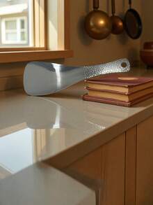 1pc/2pcs Stainless Steel Thick Square Head Rice Paddle, Hammered Texture Rice Spoon, Non-Stick Kitchen Cooking Serving Spoon For Home, Cafeteria, Restaurant