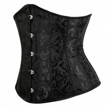 1pc Women Jacquard Waist Cincher, Waist Trainer Corset, Suitable For Party And Daily Wear - Black - View 2